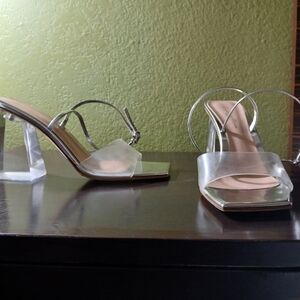 Gianvito Rossi Silver and Clear Sandals